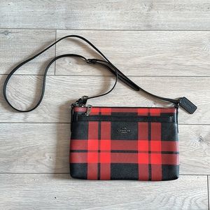 Coach Buffalo Plaid Print Clutch/Crossbody